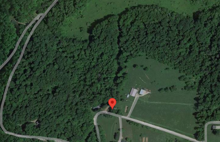 An aerial satellite image of a property in Belmont County Ohio where we sold timber for $32,050 in 2024